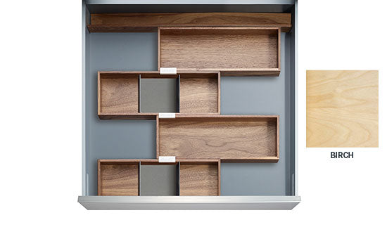 MILAN-BIR *KIT* - 12" Birch Milan Drawer Insert Kit for Drawer Widths 15-1/2" to 18"