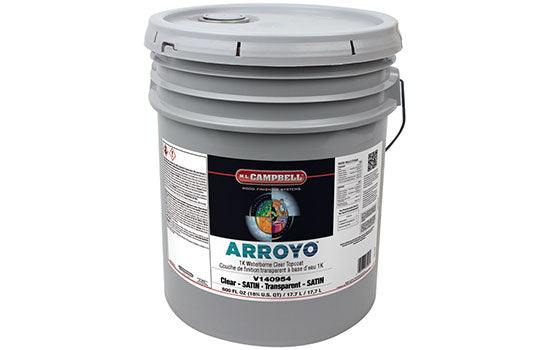 MLC-V140954-5 - 5 Gallon Water Based Interior Arroyo 1K Satin Clear Acrylic Urethane
