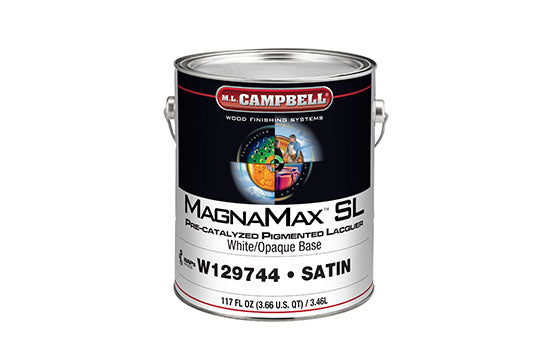 MLC-W129744-1 - 1 Gallon Solvent Based Interior MagnaMax SL Pre-Cat Satin White Lacquer <mark>Additional Hazmat Fees May Apply</mark>