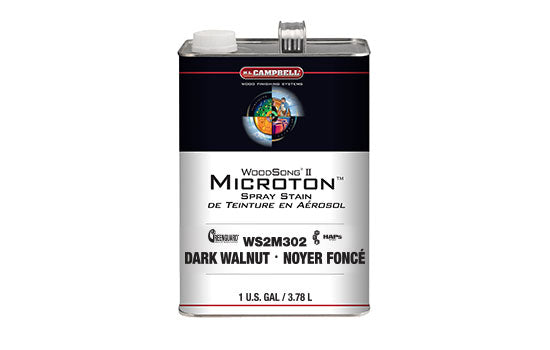 MLC-WS2M302-1 - 1 Gallon WoodSong Solvent Based Dark Walnut Microton Spray Dye Stain <mark>Additional Hazmat Fees May Apply</mark>