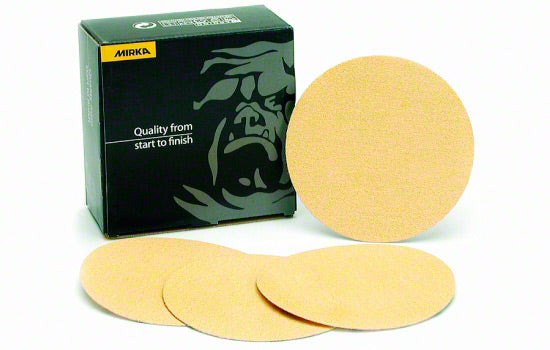 MR5-220C - 5" 220 Grit No Hole PSA Gold Sanding Disc - 100ea per Box