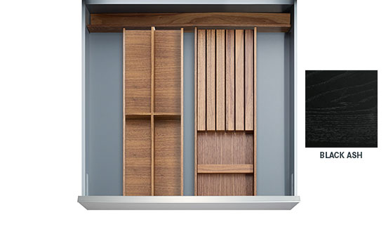 PORTLAND-BLK *KIT* - 12" Black Ash Portland Drawer Insert Kit for Drawer Widths 15-1/2" to 18"