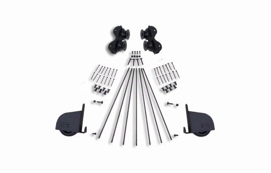 QG220.08 - Black Contemporary Rolling Ladder Hardware Kit without Brakes