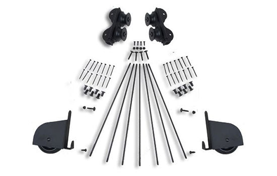 QG240.08 - Black Contemporary Rolling Ladder Hardware Kit with Brake