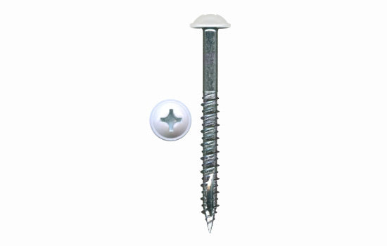 QS11980 - #14 x 3" Washer Head Phillips White Double Auger Hi-lo Screw for Installation Applications