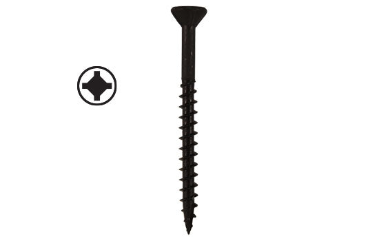 QS1255 - #8 x 2" Flat-nibbed Head Combo Black Type 17 Screw for Assembly Installation - 4M per Box