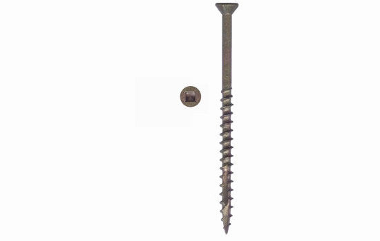 QS13340 - #8 x 3" Flat-nibbed Head Square Ultraguard Double Auger Coarse Screw for Assembly Applications (13340) - 2M per Box