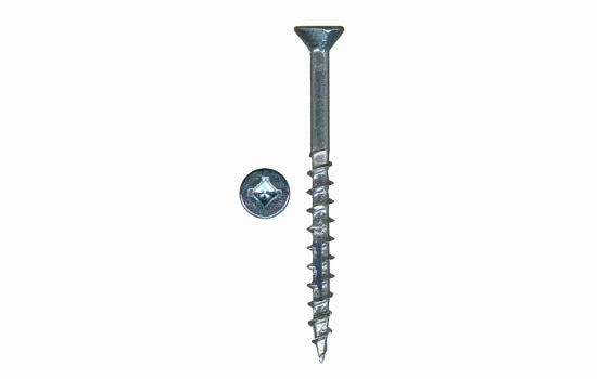 QS3125 - #8 x 2" Flat-nibbed Head Combo Zinc Double Auger Coarse Screw for Assembly Applications (3125) - 4M per Box