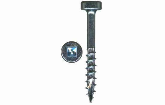 QS5598ZP - #7 x 1-1/4" Pan Head Square Zinc Type 17 Coarse Screw for Faceframe Applications (5598ZP) - 10C per Box