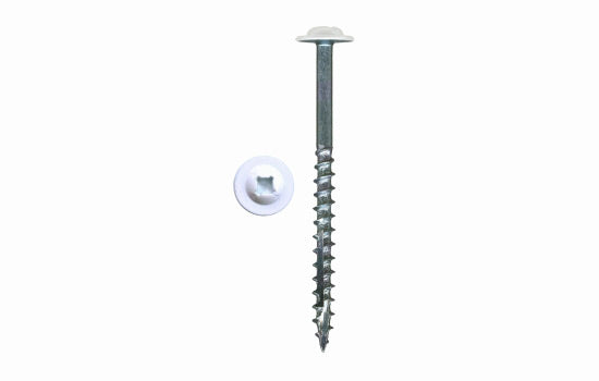 QS8345 - #10 x 3" Washer Head Square White Double Auger Screw for Installation Installation (8345) - 5C per Box