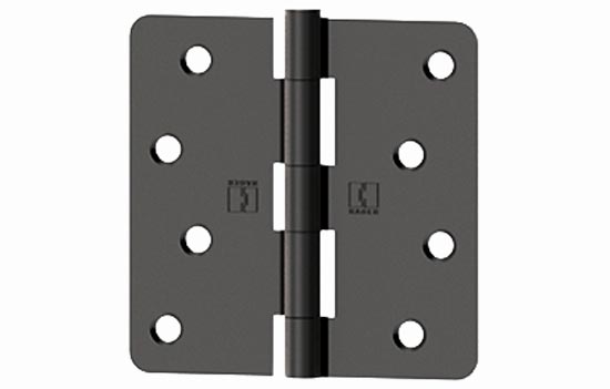 RC1741-10R4 - 4" x 4" Antique Bronze Plain Bearing Hinge with 1/4" Radius Corners