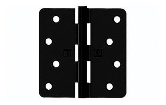 RC1741-1D4 - 3.5" x 3.5" Matte Black Plain Bearing Hinge with 1/4" Radius Corners