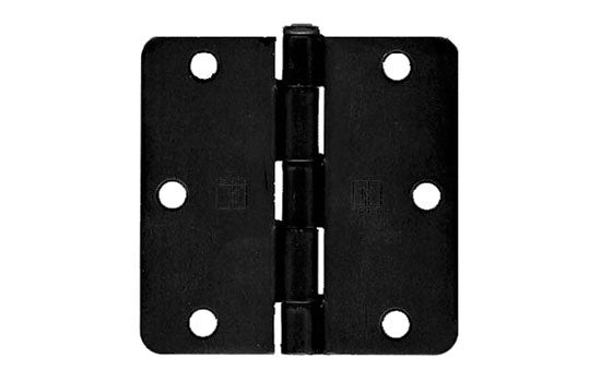 RC1741BA1D312 - 3.5" x 3.5" Matte Black Plain Bearing Hinge with 1/4" Radius Corners - Bulk Pack with Screws