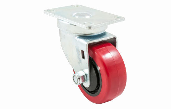 RED30S - 3" Red Non-Mark Swivel Caster Plate