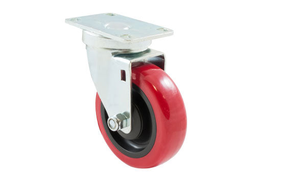 RED40S - 4" Red Non-Mark Swivel Caster Plate