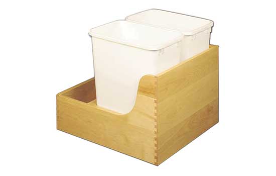 RPDA50B-PP-KIT - Birch Soft-Close Movento 50Qt Double Waste Container Pullout