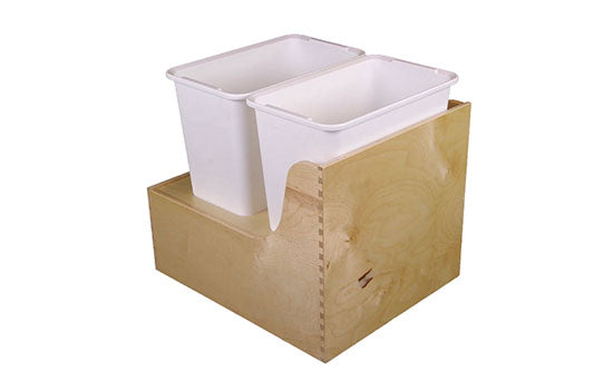 RPDLKV35B-PP - Birch 35QT Double Waste Pullout with KV Trash Cans