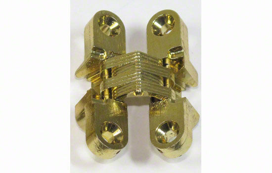 SS101US4 - 101 Series 1-11/16"H Satin Brass Invisible Hinge for 1/2" Material