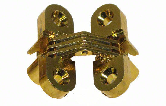 SS103US4 - 103 Series 1-1/2"H Satin Brass Invisible Hinge for 3/4" Material