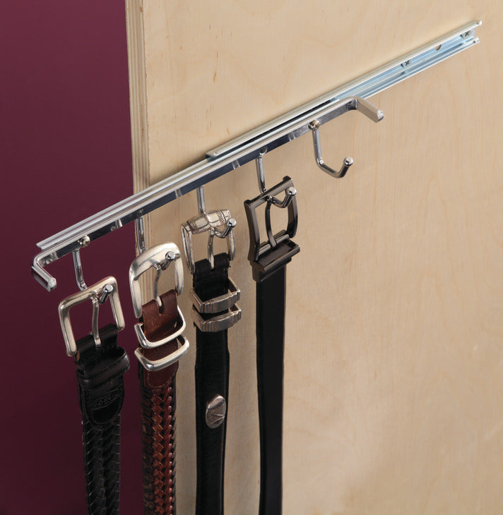 Belt Rack with Slide, 5 Hook, 11"