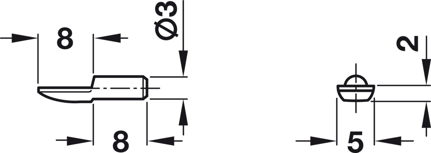 Shelf Support, Ø3 mm