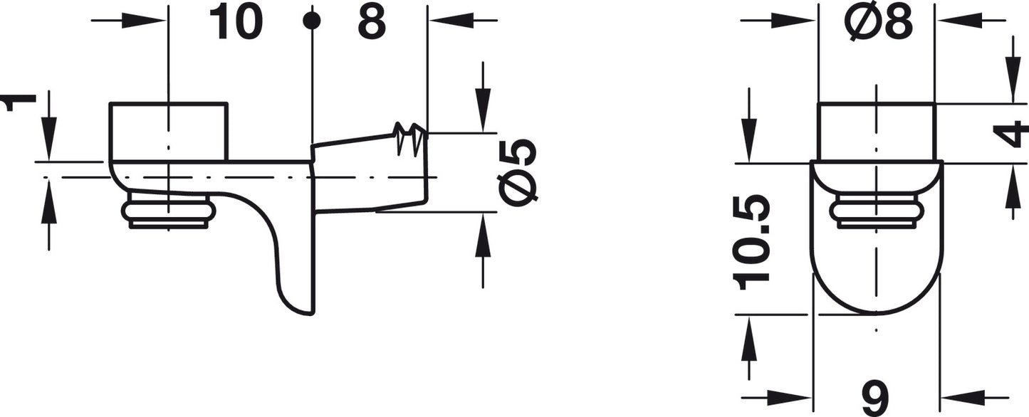 Shelf Support, Ø5 mm