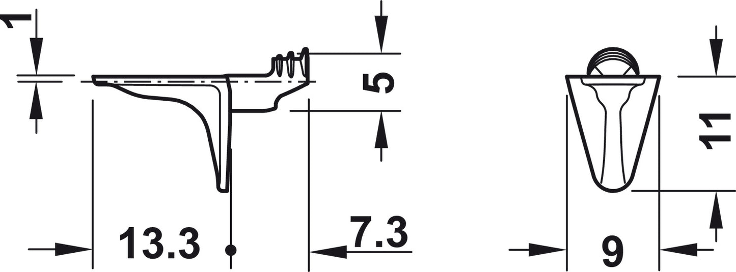 Shelf Support, Ø5 mm, 75 kg