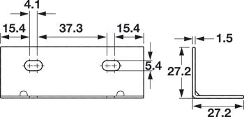 Angle Bracket, Steel, with Slots
