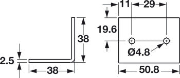 Angle Bracket, Steel, 13 ga.