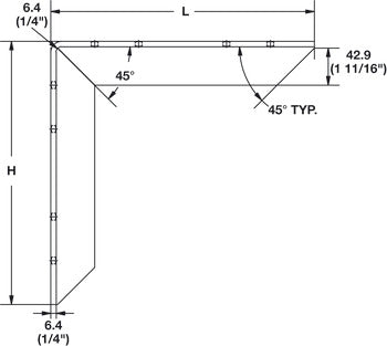 Countertop Support Bracket, Aluminum