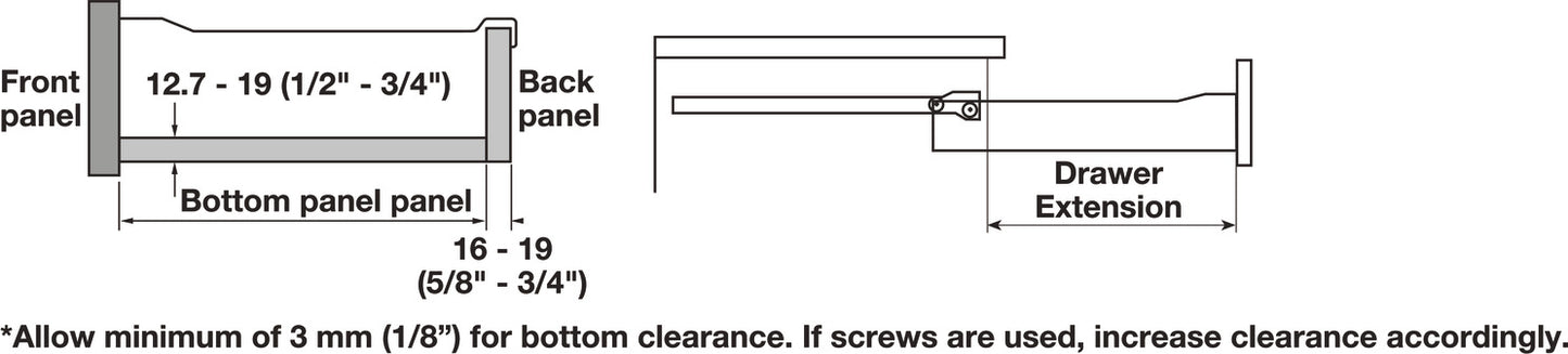 Single-Wall Metal Drawer System, Grass Zargen 6236 (Side Height: 5 7/8")