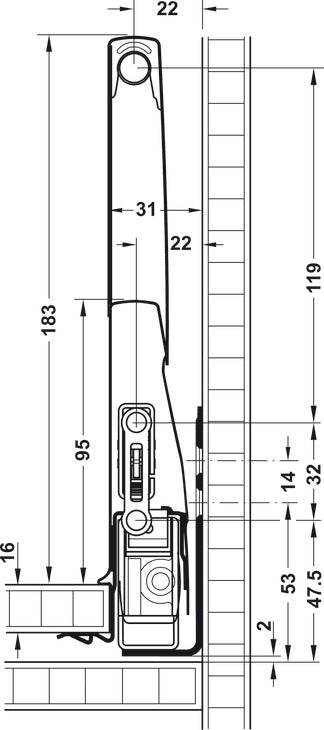 Railing Set, Round, Häfele Matrix Box P