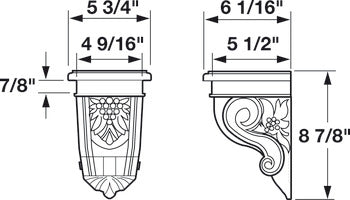 Corbel, 8 7/8" x 5 3/4" x 6 1/16" (H x W x D)