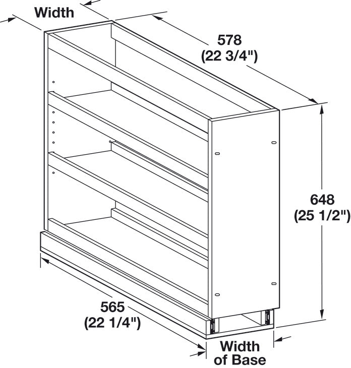 Base Cabinet Pull-Out, with Grass Elite Undermount Slides