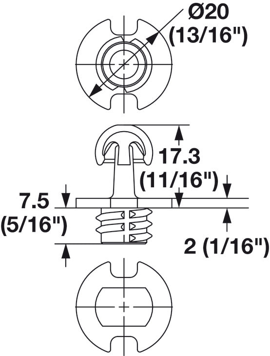PC-M2H, Standard Profile, Heavy Duty, Self Tapping, Male