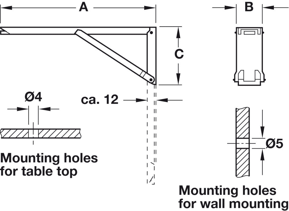 Hinged Spring Bracket, 40 kg