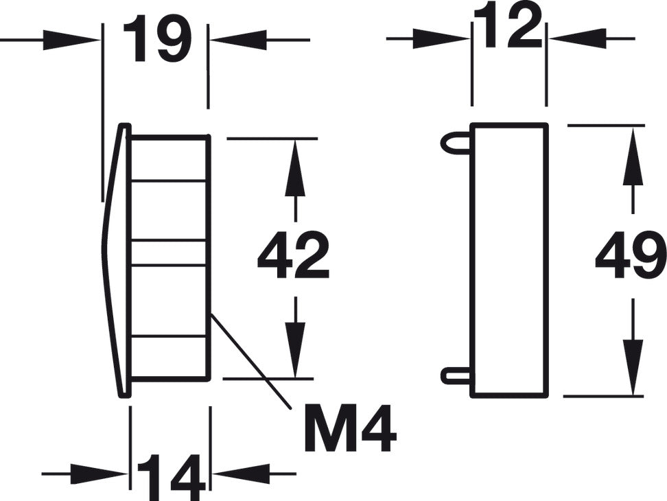 L-Profile End Cap, Zinc alloy