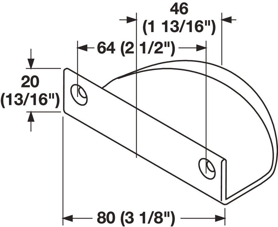 Handle, Zinc, 64 mm CTC