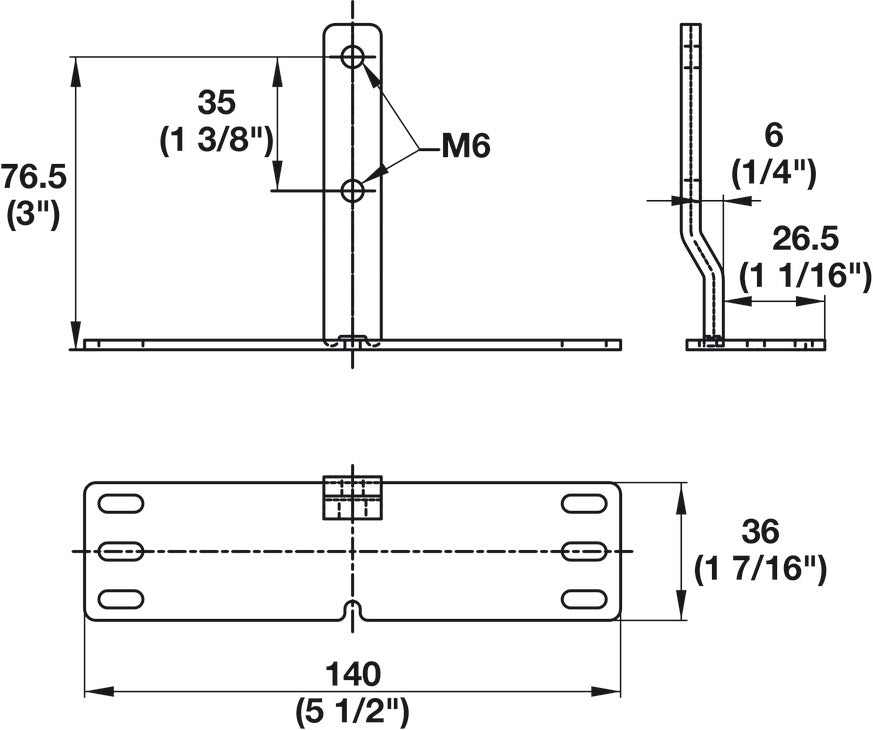 Wide Bottom Door Bracket, for Dispensa Base Pull-Out II