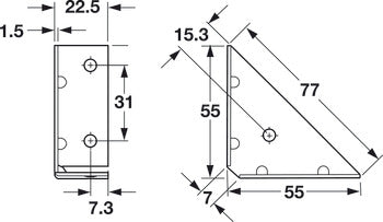 Corner Brace, Steel, 16 ga.