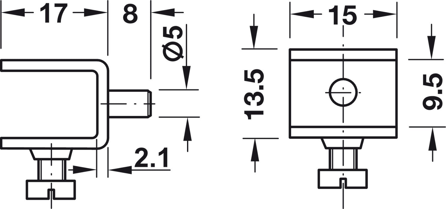 Glass Shelf Support, with Safety Locking Screw, Steel