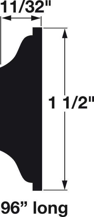 Moulding, 1 1/2" x 11/32" x 96" (H x D x L)
