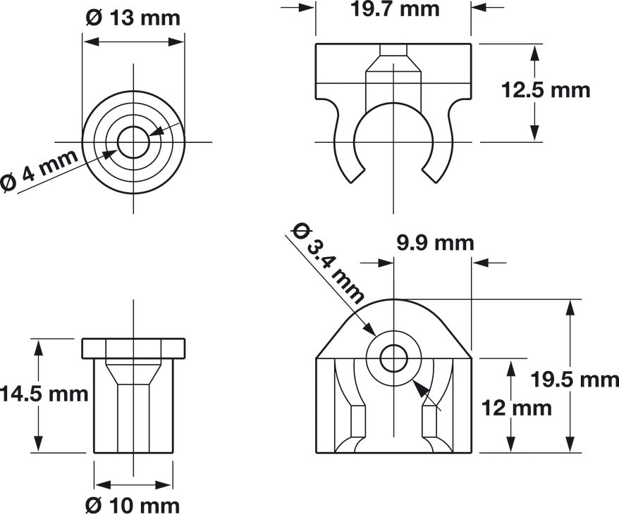Uni-Connector, Plastic, Black