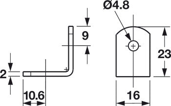 Angle Bracket, Steel, 14 ga.