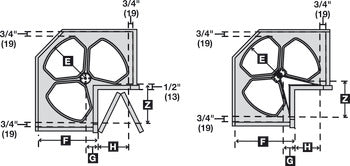 Corner Recycling Bin, KV, Triple Bin