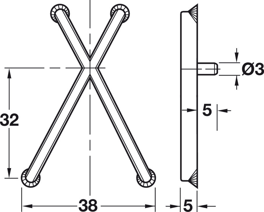 Shelf Hold-Down, Ø3 mm