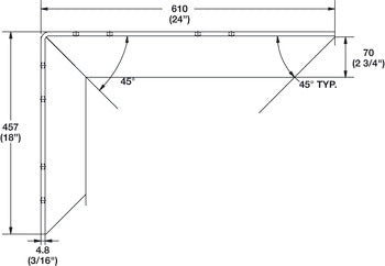 Countertop Support Bracket, Aluminum
