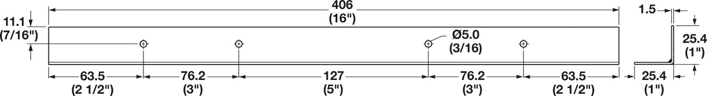Connecting Bracket, Steel, 16 ga., 90°
