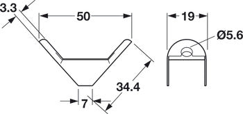 Corner Bracket, Steel, 22 ga.