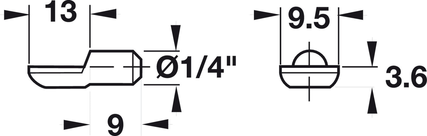 Shelf Support, Ø1/4"